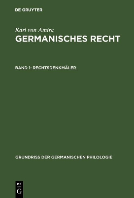 Cover of Germanisches Recht, Band 1, Rechtsdenkmaler