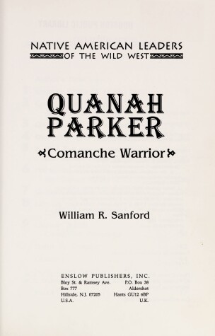 Book cover for Quanah Parker