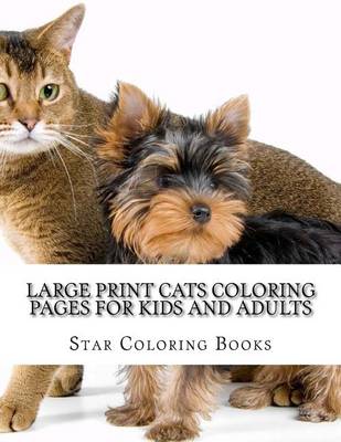 Book cover for Large Print Cats Coloring Pages for Kids and Adults