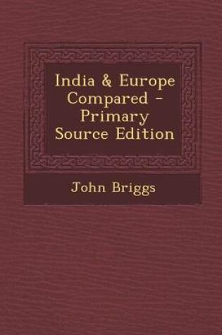 Cover of India & Europe Compared