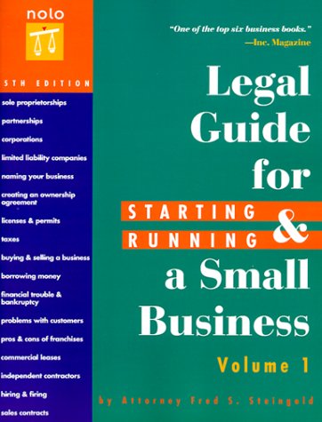 Book cover for The Legal Guide for Starting & Running a Small Business