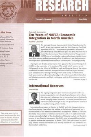 Cover of IMF Research Bulletin, June 2004