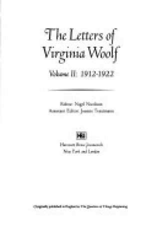 Cover of The Letters of Virginia Woolf, 1912-1922