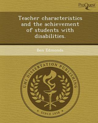 Book cover for Teacher Characteristics and the Achievement of Students with Disabilities