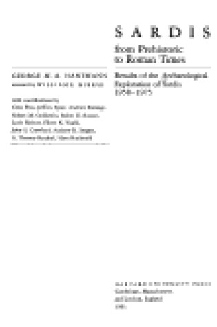 Cover of Sardis from Prehistoric to Roman Times