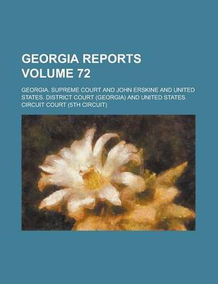 Book cover for Georgia Reports Volume 72