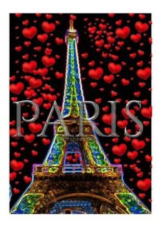 Cover of paris neon red hearts Eiffel tower creative blank journal valentine's edition