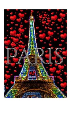 Book cover for paris neon red hearts Eiffel tower creative blank journal valentine's edition