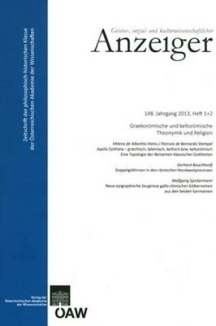 Cover of Geistes, Sozial- Und Kulturwissenschaftlicher Anzeiger 148. Jahrgang 2013, Heft 1+2