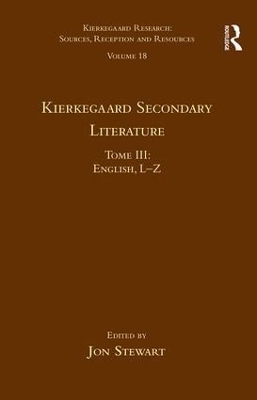 Cover of Volume 18, Tome III: Kierkegaard Secondary Literature