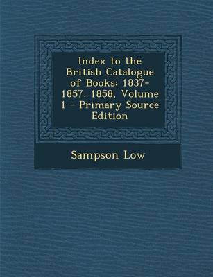 Book cover for Index to the British Catalogue of Books