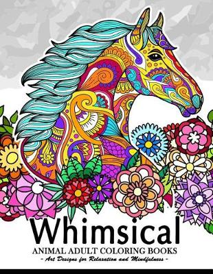 Book cover for Whimsical Animal adult coloring books