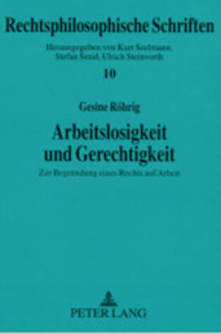 Cover of Arbeitslosigkeit Und Gerechtigkeit