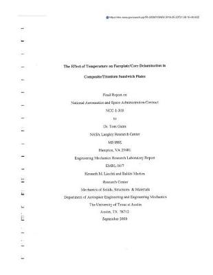 Book cover for The Effect of Temperature on Faceplate/Core Delamination in Composite/Titanium Sandwich Plates