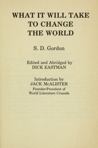 Cover of What It Will Take to Change the World