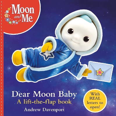 Book cover for Dear Moon Baby: A letter-writing lift-the-flap book