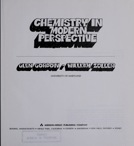 Book cover for Chemistry in Modern Perspective