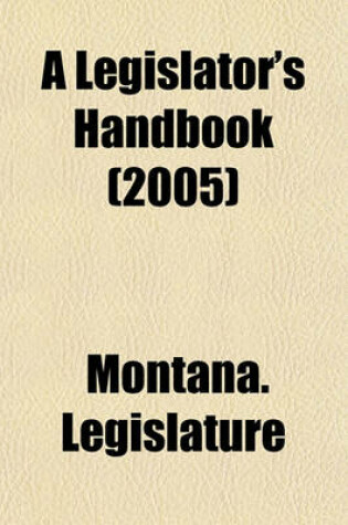 Cover of A Legislator's Handbook (2005)