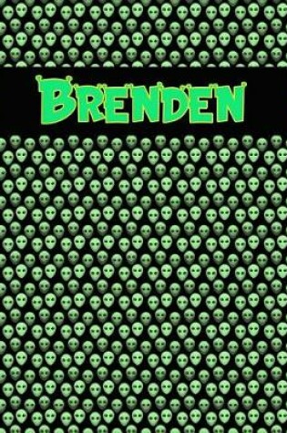 Cover of 120 Page Handwriting Practice Book with Green Alien Cover Brenden