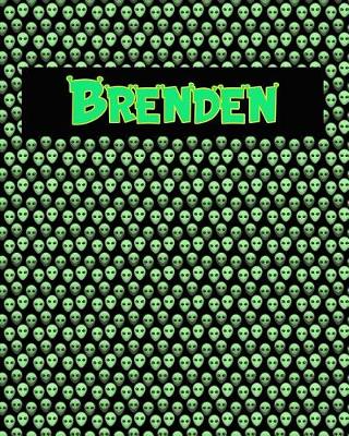 Book cover for 120 Page Handwriting Practice Book with Green Alien Cover Brenden