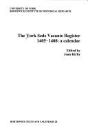 Book cover for York Sede Vacante Register, 1405-07