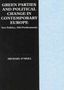 Cover of Green Parties and Political Change in Contemporary Europe