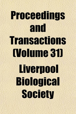 Book cover for Proceedings and Transactions (Volume 31)