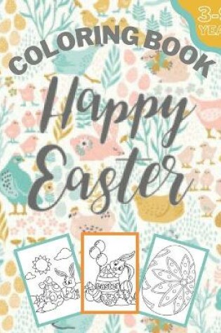 Cover of happy easter coloring book 3-9 year