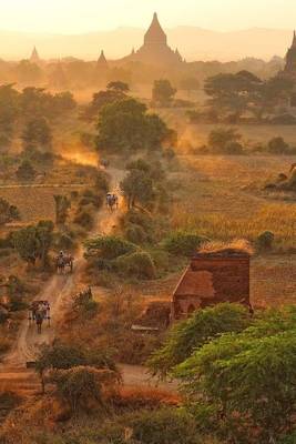 Book cover for Along a Dusty Road in Bagan Myanmar Journal