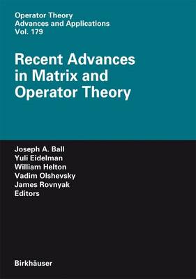 Book cover for Recent Advances in Matrix and Operator Theory