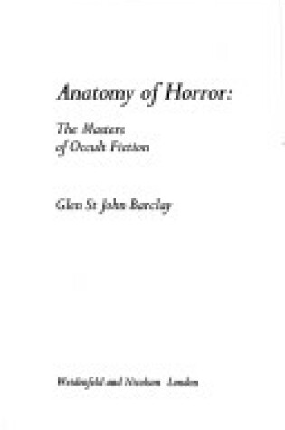 Cover of Anatomy of Horror