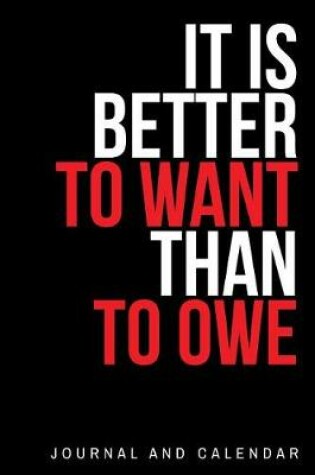 Cover of It Is Better to Want Than to Owe