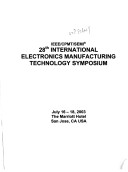 Book cover for International Symposium on Electronics Manufacturing Technology (IEMT 2003)