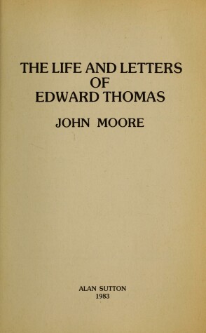 Book cover for Life and Letters of Edward Thomas