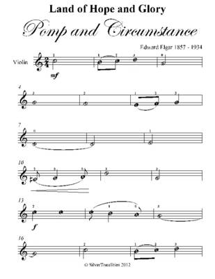 Book cover for Land of Hope and Glory Pomp and Circumstance Easy Violin Sheet Music