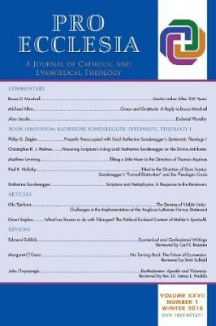Cover of Pro Ecclesia Vol 27-N1