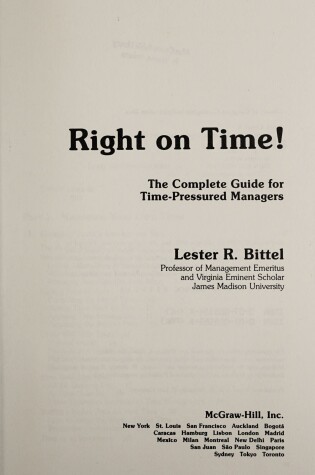 Cover of Right on Time!