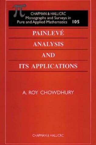 Cover of Painleve Analysis and Its Applications