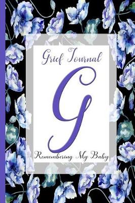 Book cover for Blue Watercolor Flowers, Monogram Letter G