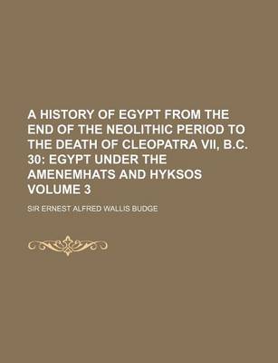 Book cover for A History of Egypt from the End of the Neolithic Period to the Death of Cleopatra VII, B.C. 30 Volume 3; Egypt Under the Amenemhats and Hyksos