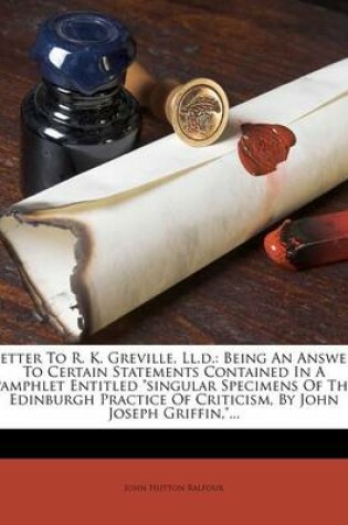 Cover of Letter to R. K. Greville, LL.D.