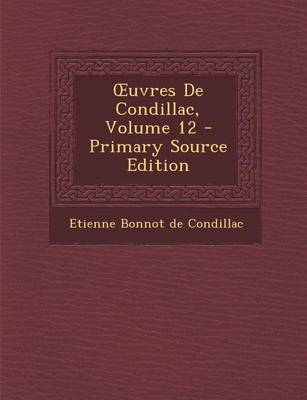 Book cover for Uvres de Condillac, Volume 12