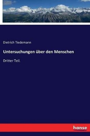 Cover of Untersuchungen uber den Menschen