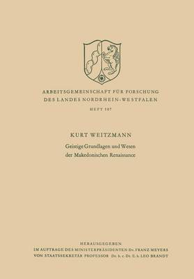 Cover of Geistige Grundlagen Und Wesen Der Makedonischen Renaissance