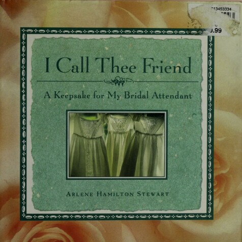 Book cover for I Call Thee Friend