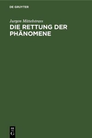 Cover of Die Rettung der Phänomene