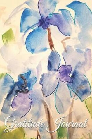 Cover of Gratitude Journal - Blue Flowers Watercolor Painting