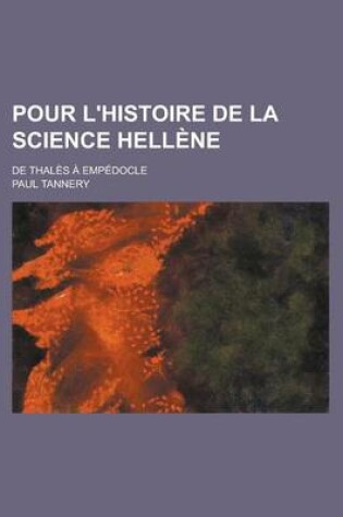 Cover of Pour L'Histoire de la Science Hellene