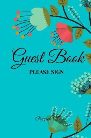 Cover of Guest Book- Floral Themed - For any occasion - 66 color pages -8.5x8.5 Inch