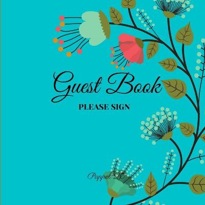 Book cover for Guest Book- Floral Themed - For any occasion - 66 color pages -8.5x8.5 Inch